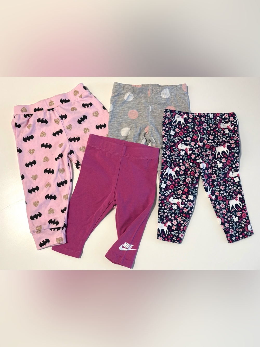 Nike Girls' Magenta Capri Leggings with White Logo